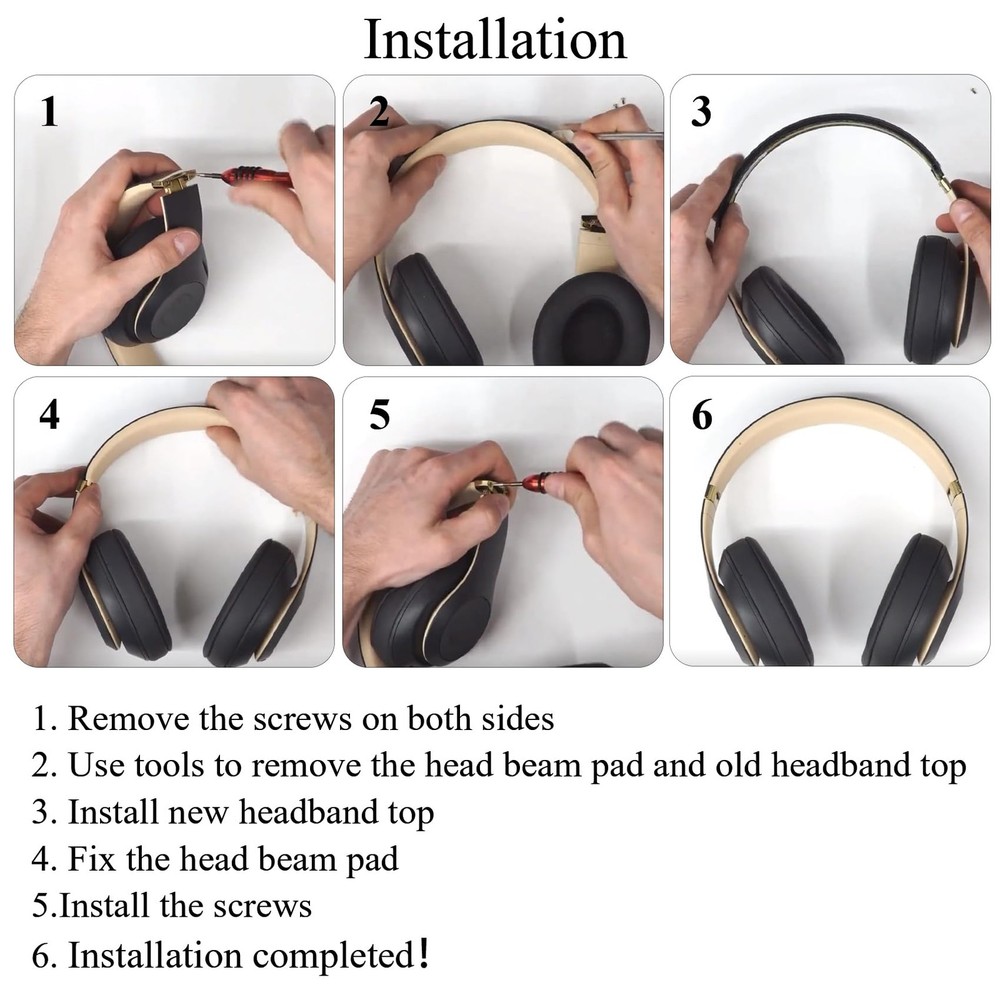 Studio Pro Replacement Headband & Hinge for Beats Black