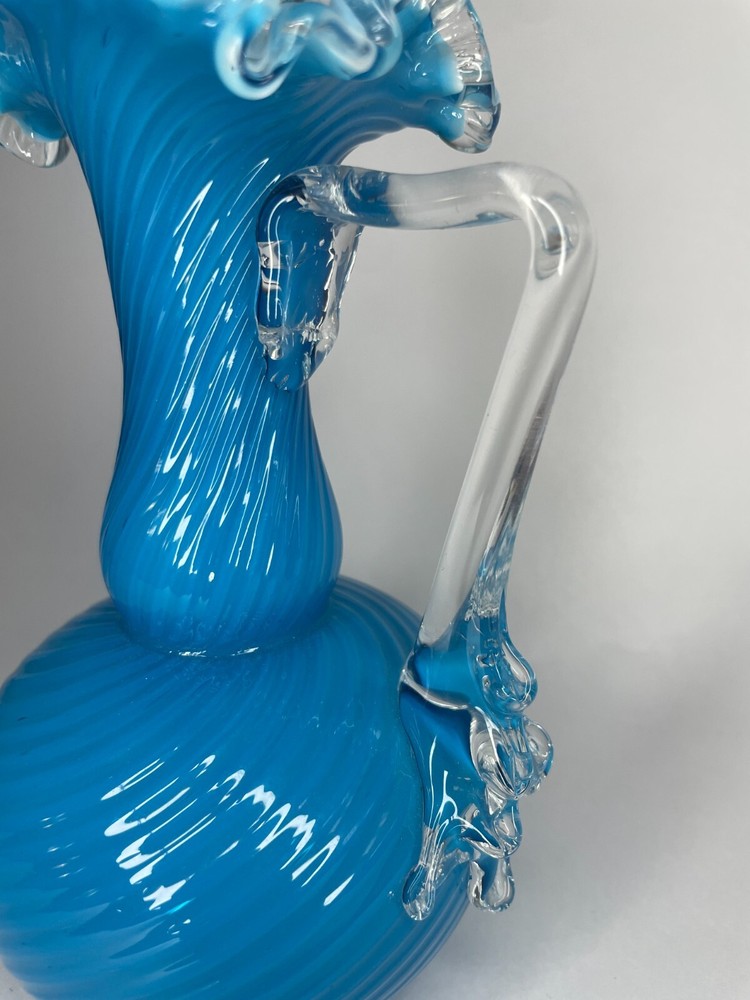 Blue 7" Victorian Stourbridge Vase