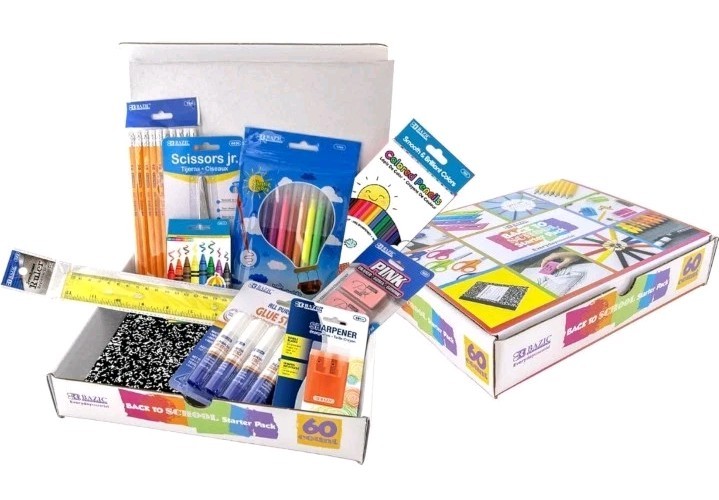 BAZIC 60 Count School Supply Box for Elementary Student K-6