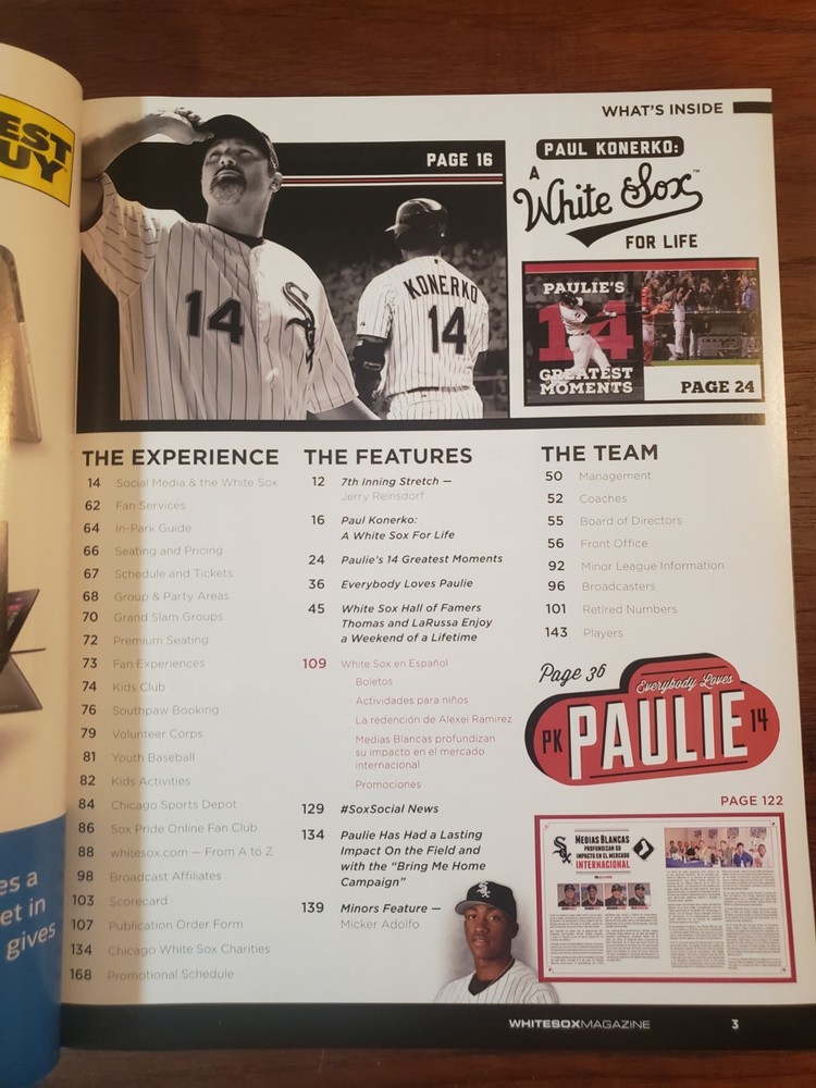 2014 Paul Konerko Retirement Chicago White Sox Program w/Poster