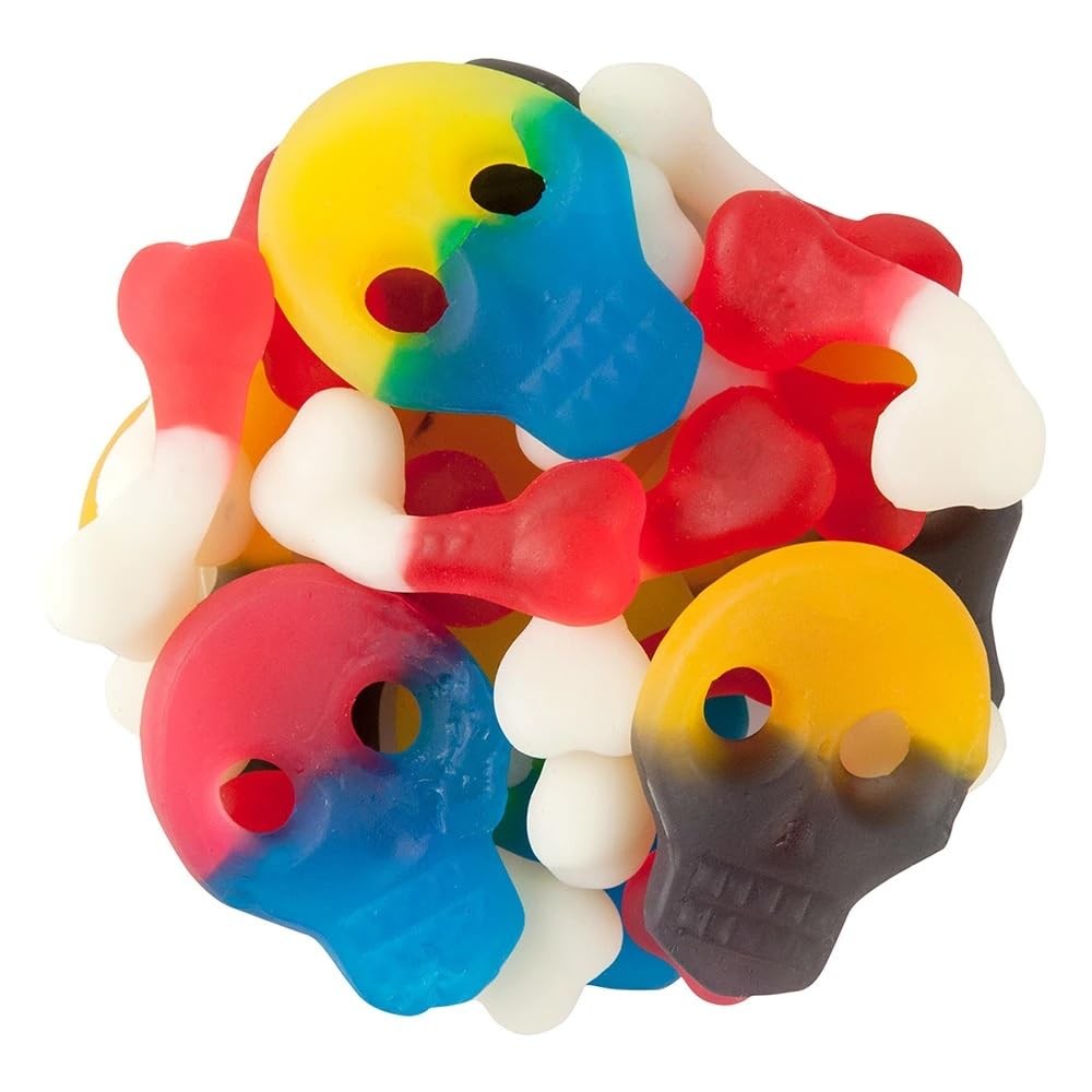Bayside Candy Gummy Skulls & Bones – Chewy Assorted Fruit Flavored Gummies
