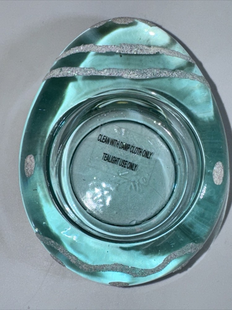 Glass Easter Egg Shaped Tea Light Holders