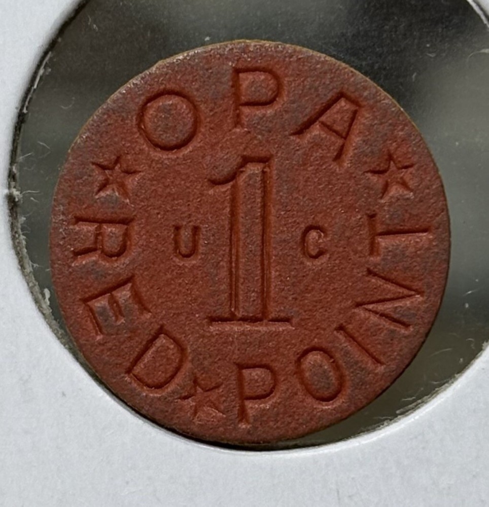 Opa Red Point UC WWII US Ration Token