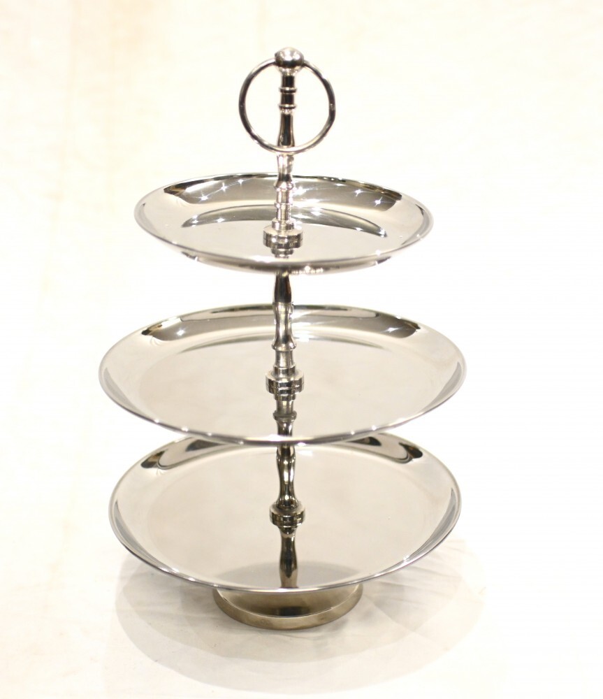 Silver Plate Cake Stand 3 Tiered Afternoon Tea