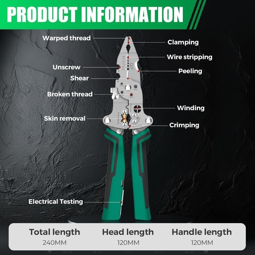 Home Multi-Function Wire Stripper Tester​​ Foldable Plier with Voltage Tester