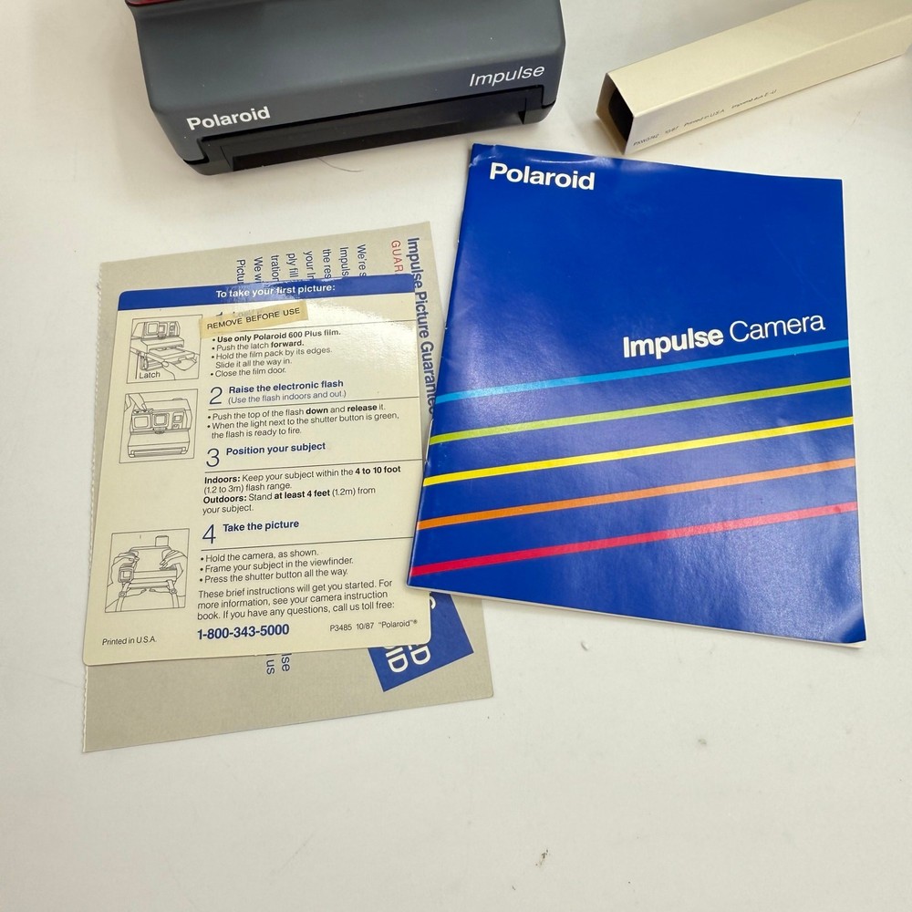 Polaroid Instant Impulse Camera with Box, Manual and Strap Clean UNTESTED