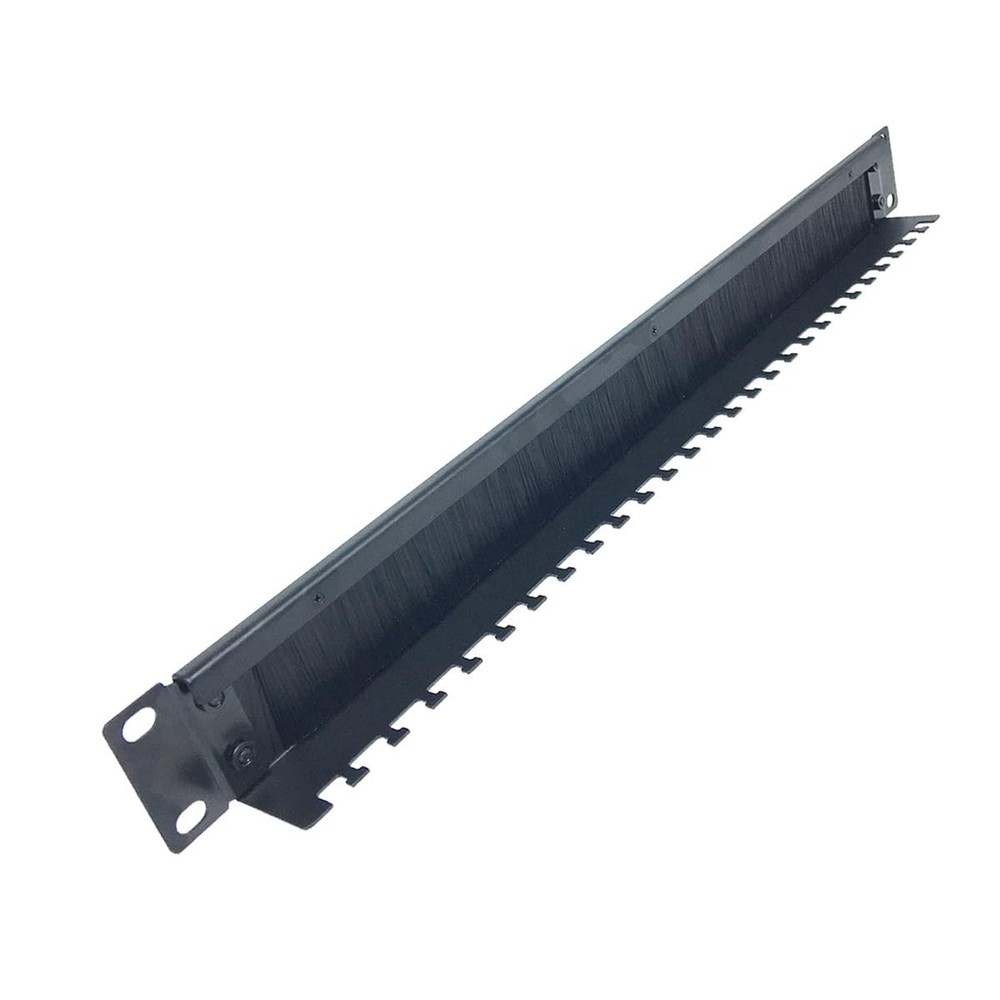 1U Brush Cable Manager Horizontal Rack Mount Cable Management Panel with Tidy...