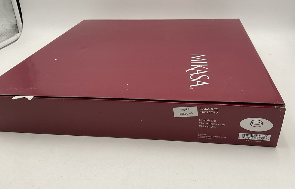 Mikasa Gala Red Chip & Dip Plate 14” Original Box
