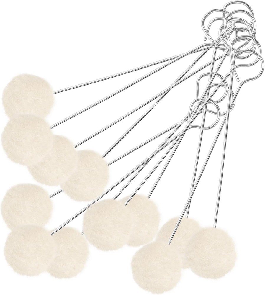 12 Wool Dauber Ball Brushes with Metal Handle - Essential Tool for DIY Projects