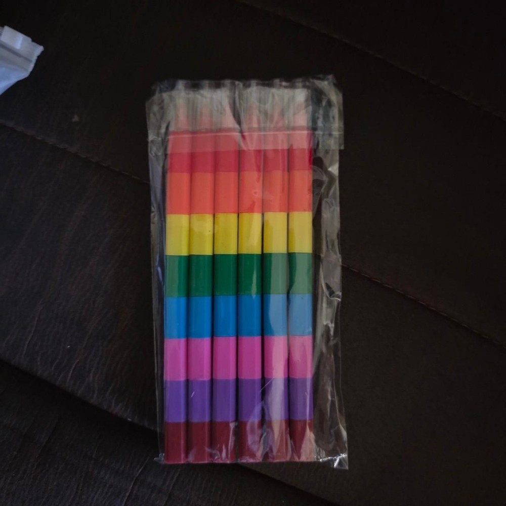 Rainbow crayon pencils