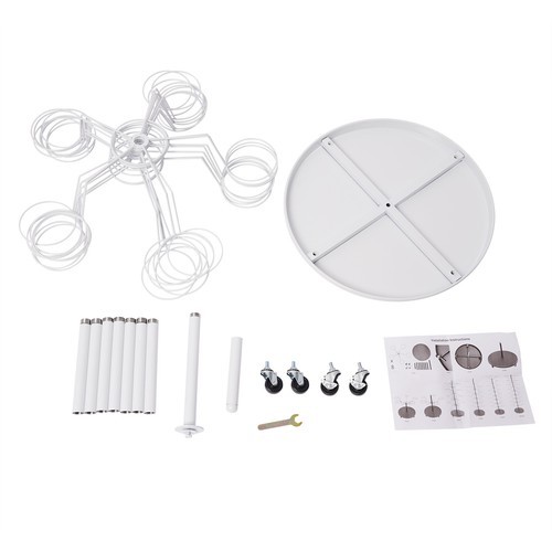 White Hat Rack, Freestanding Hat Display Stand, 8-tier Hat Holders