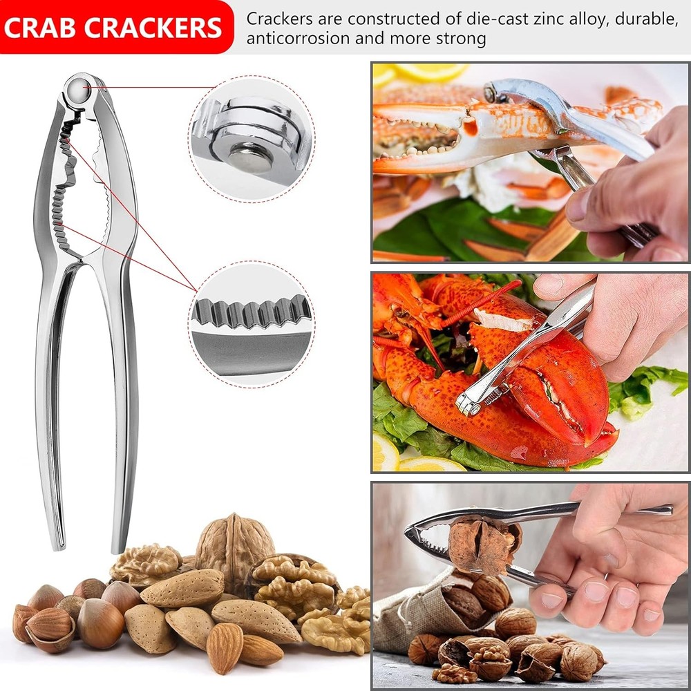 Seafood Tools Set Includes 4 Crab Crackers 6 Seafood Fork 6 Lobster Crackers 1 S