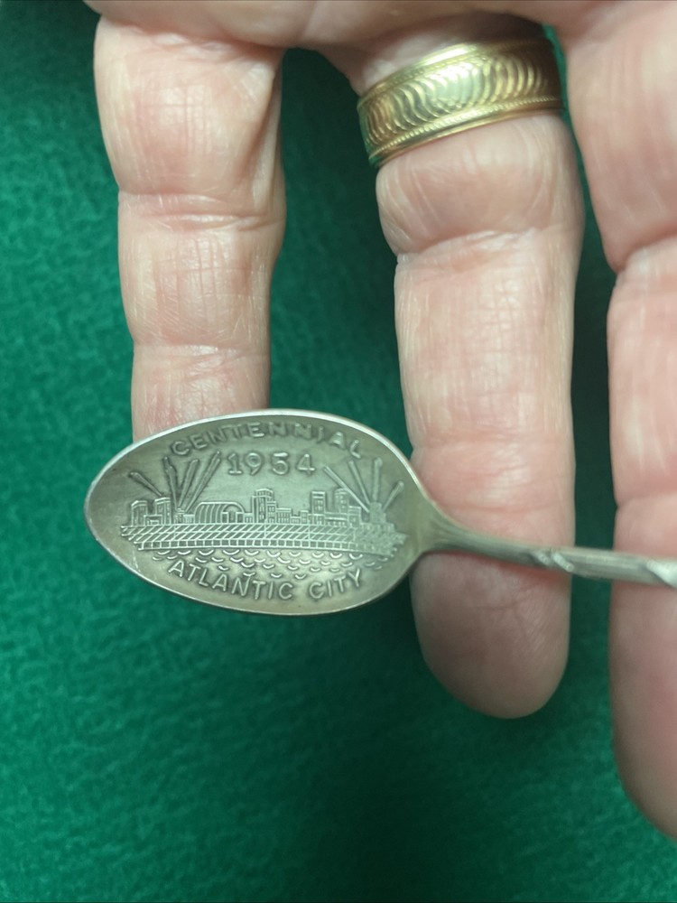 Unique Figural 1954 centennial Sterling Spoon, Atlantic City