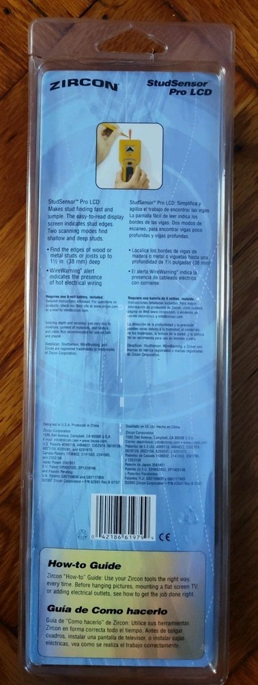 Zircon Studsensor Pro LCD Stud Finder Excellent. NEW!