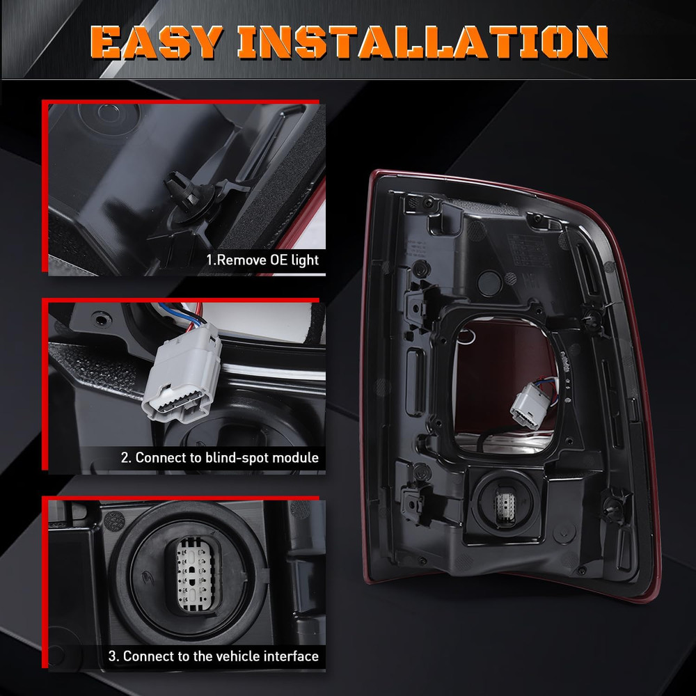LED Tail Lights for Ram 2500 3500 - Tail Lights Assembly with Blind Spot Compati
