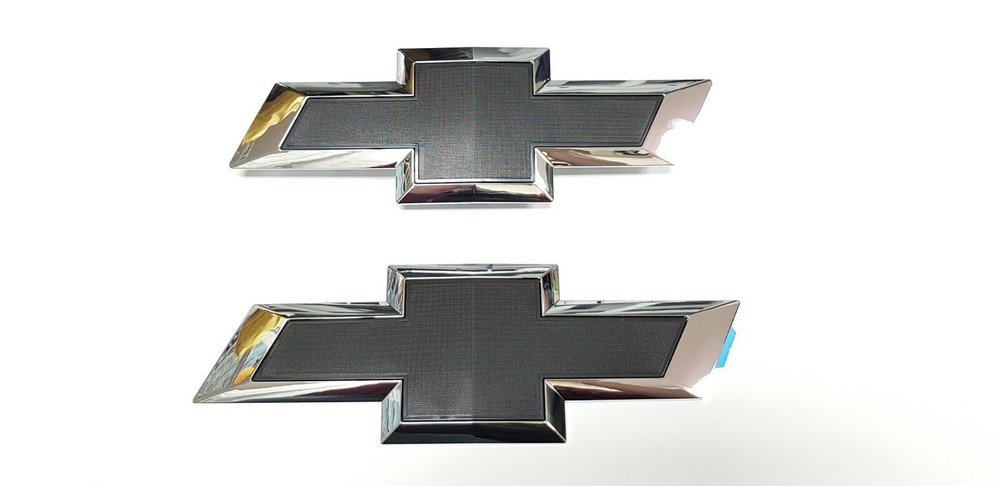 Chrome Black Front Rear Bowtie Emblems 2014-2015 Silverado Sierra 1500 2500HD 35