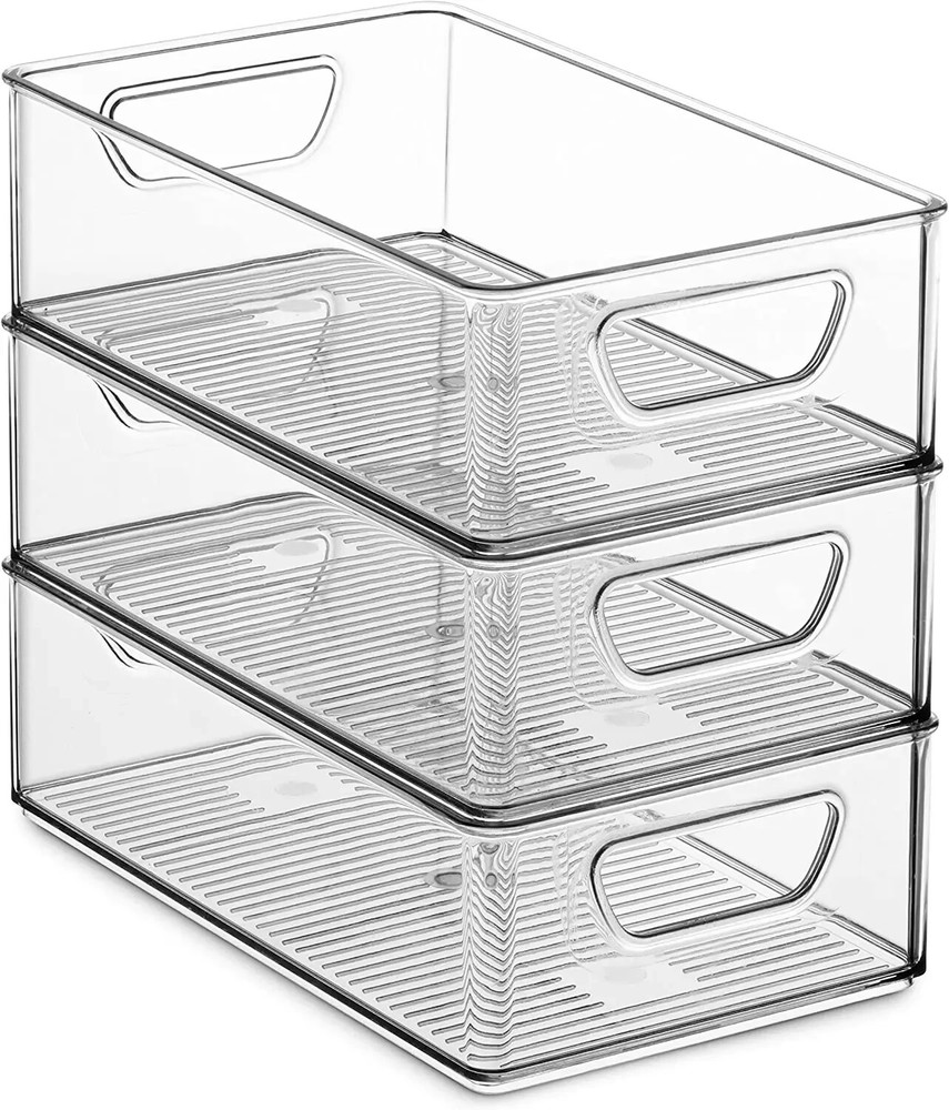 Set of 6 Refrigerator Organizer Bins - Stackable Fridge Organizers 6pc