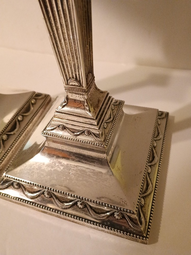 PR. Tiffany & Co. Sterling Silver Candlesticks George III Style 12"