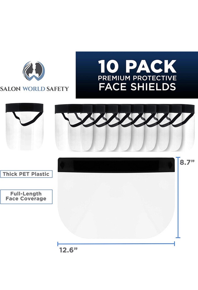 10 Pack Face Shield Blk