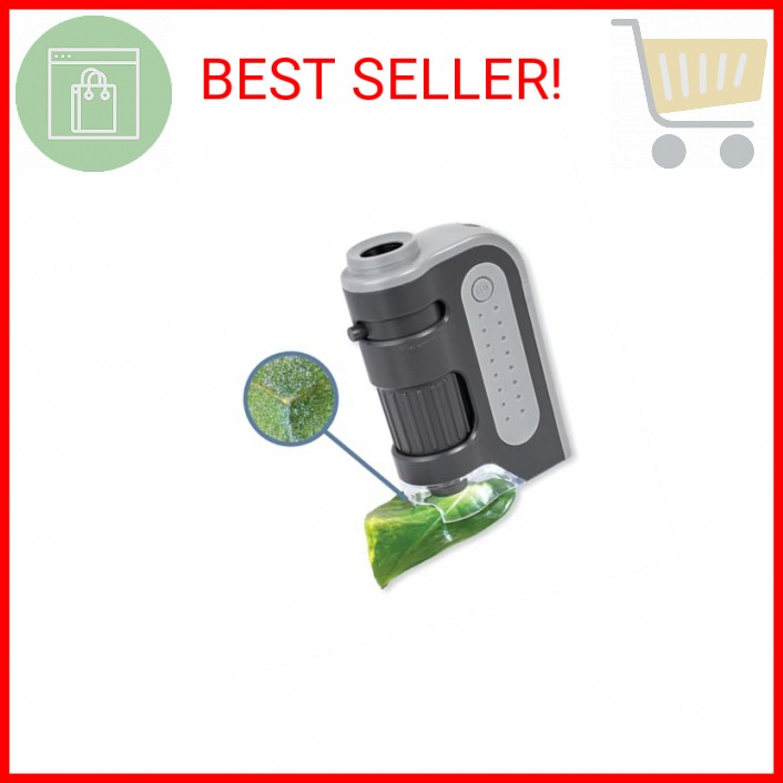 Carson MicroBrite Plus 60x-120x Accurate LED Lighted Pocket Microscope, Portable