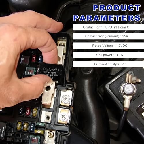 2PCS Car AC Relay, G8HL-H71 Multiple Use AC & Starter Relay Plug Replacement,