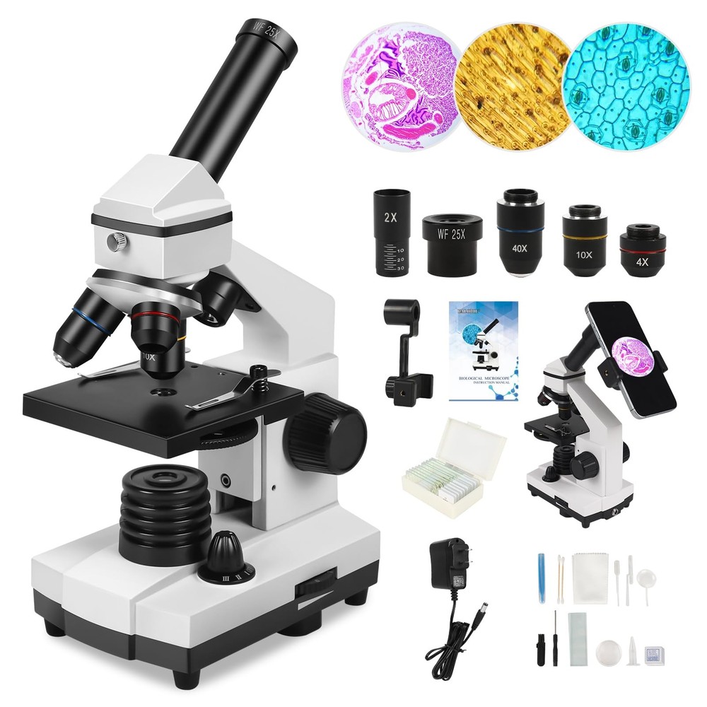 Microscope for Adults ProfessionalCompound Microscope for Kids 812,100X2000X ...