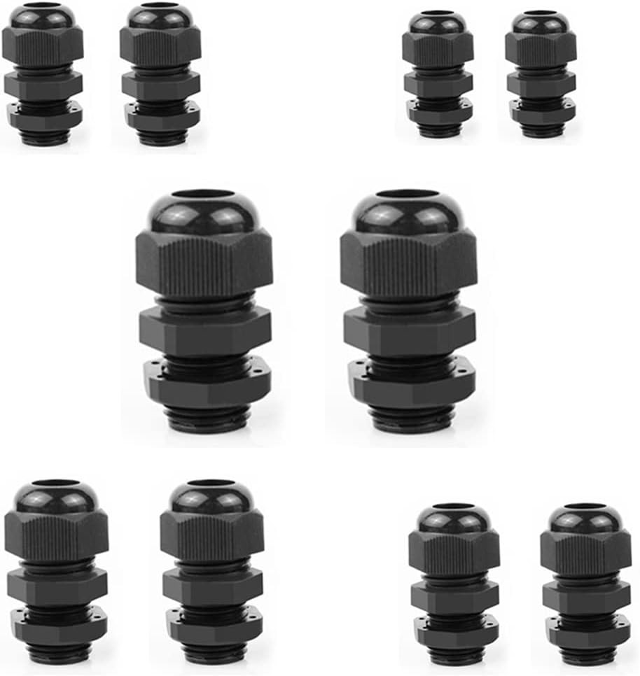 EZFIT Long Threads Cable Gland 10 Pack Plastic Waterproof Thread