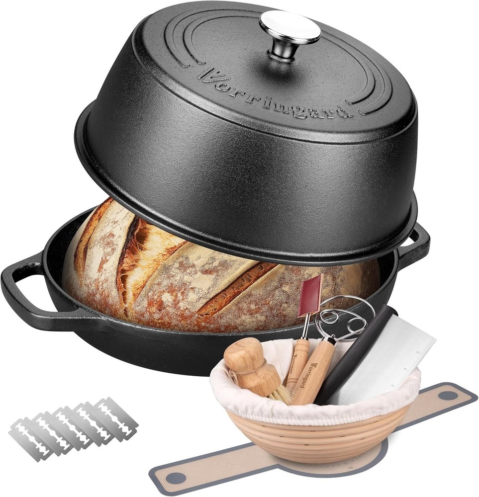 Cast Iron Dutch Oven Pot with Lid for Bread Baking