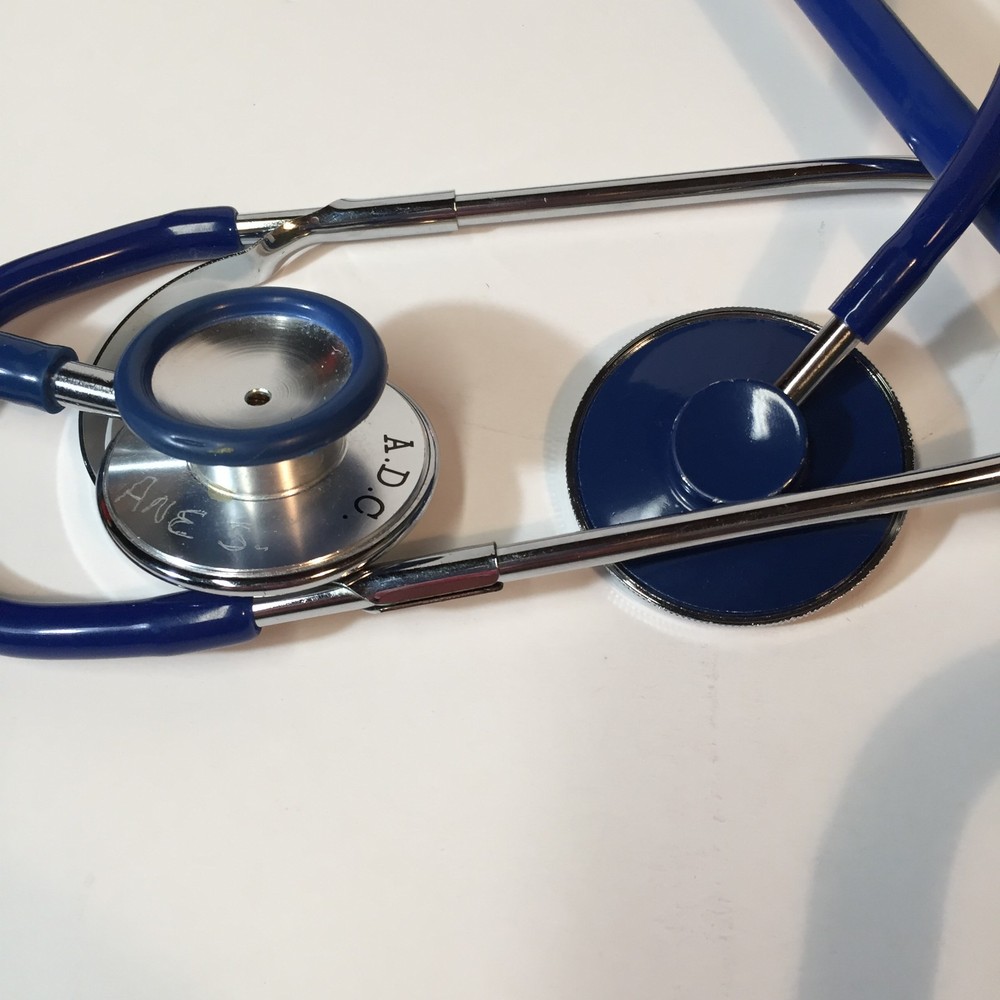 Stethoscopes -(1) ADC, (1) Unmarked- Blue 30" Excellent Condition