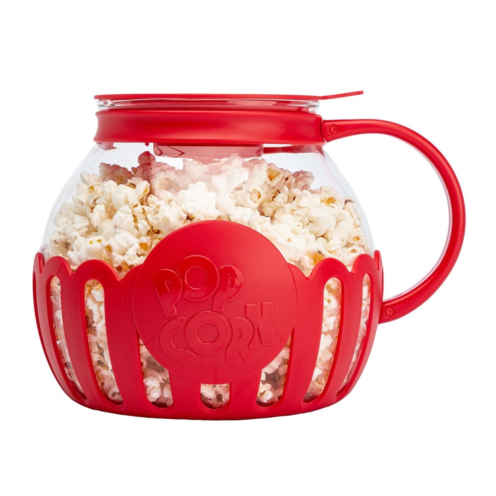 Ecolution Patented Micro-Pop Microwave Popcorn Popper with 3-Quart, Red