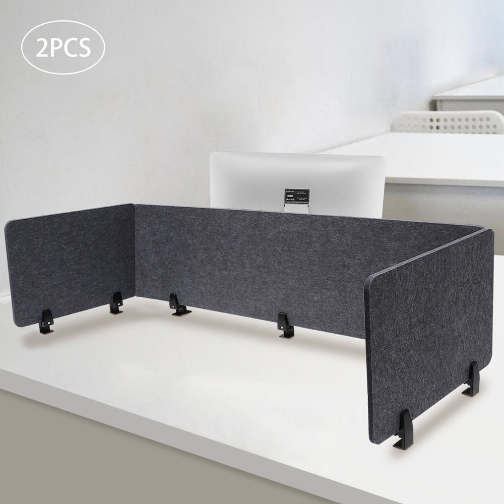 Office Desk Divider Clamp-on Desktop Privacy Panel Acoustic Partition Cubicle