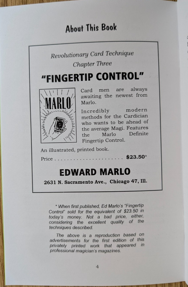 Fingertip Control by Ed Marlo (RCT Chapter 3)