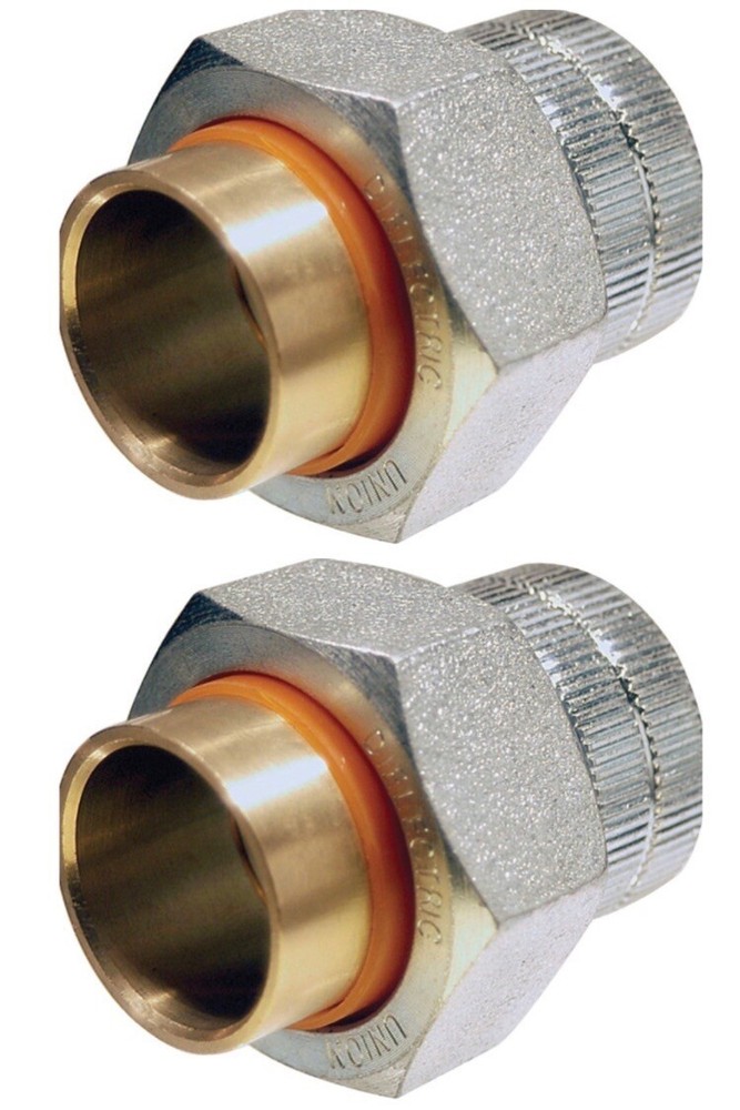 2x 1” FPT  Brass Pipe Dielectric Union 168-005NL Soldered fitting & Threaded Lot