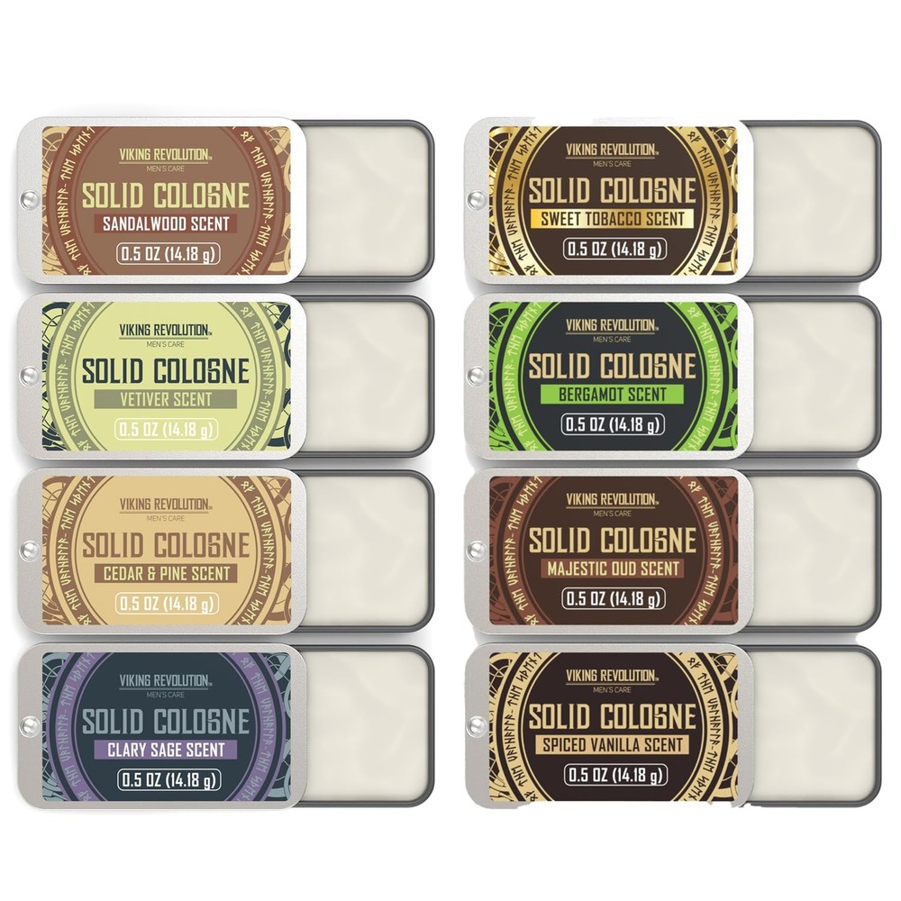 Viking Revolution 8 Pack Solid Cologne for Men - Men's Gift Set...