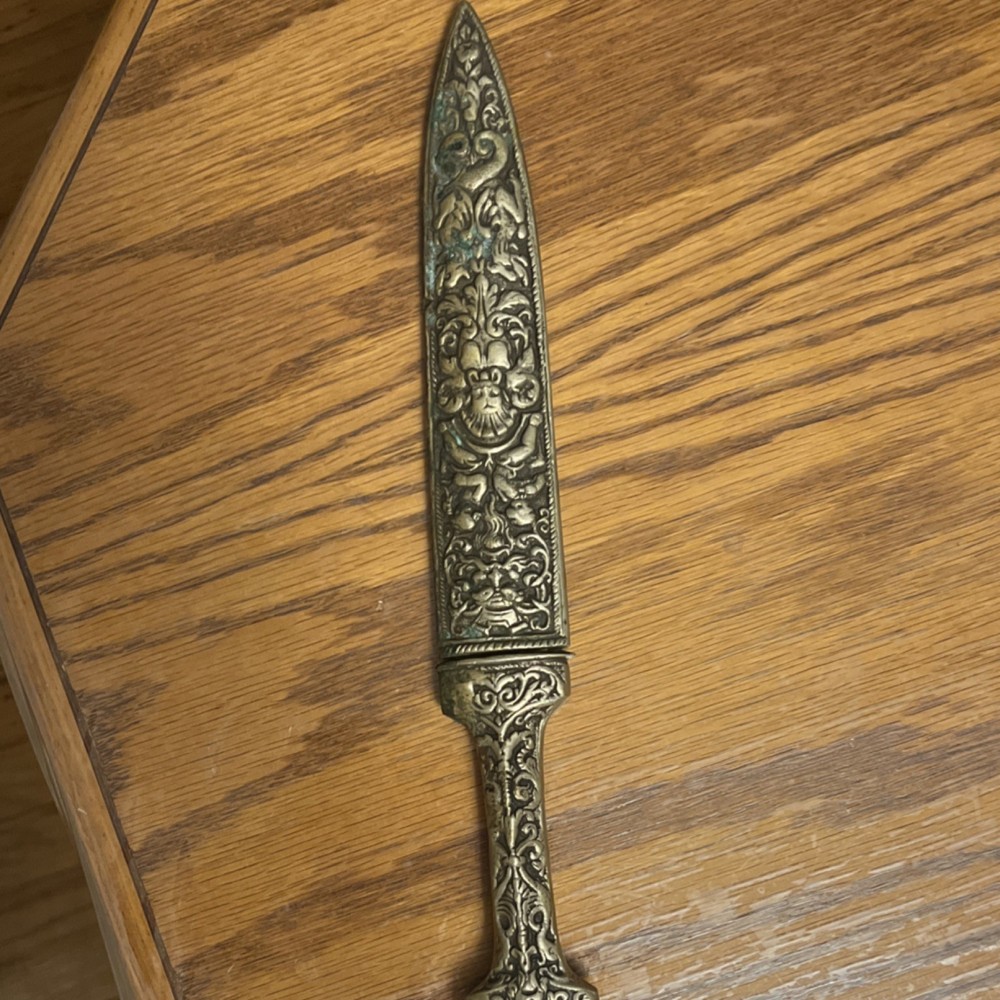 19th C Replica Silver Dagger Antique Grotesque