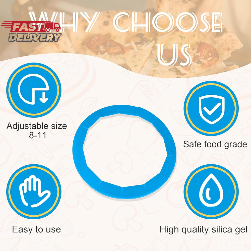 2 Pack Adjustable Pie Crust Shield Silicone Protectors - Bake Crust Protector Co