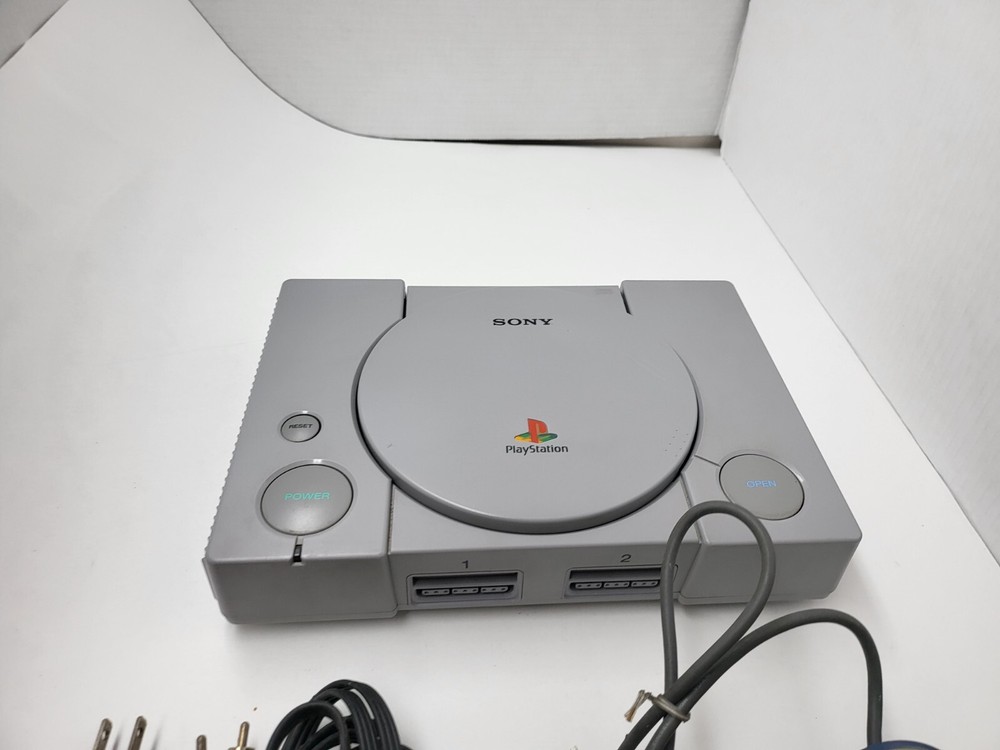 SONY PLAYSTATION 1 SCPH 7501 CONSOLE TESTED & WORKING COMPLETE BUTTON STICKS #O5