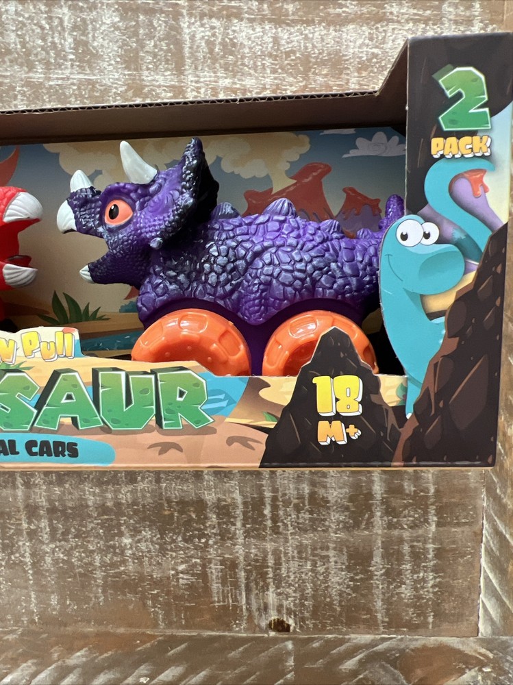 Push N Pull Set Dinosaur Animal Cars