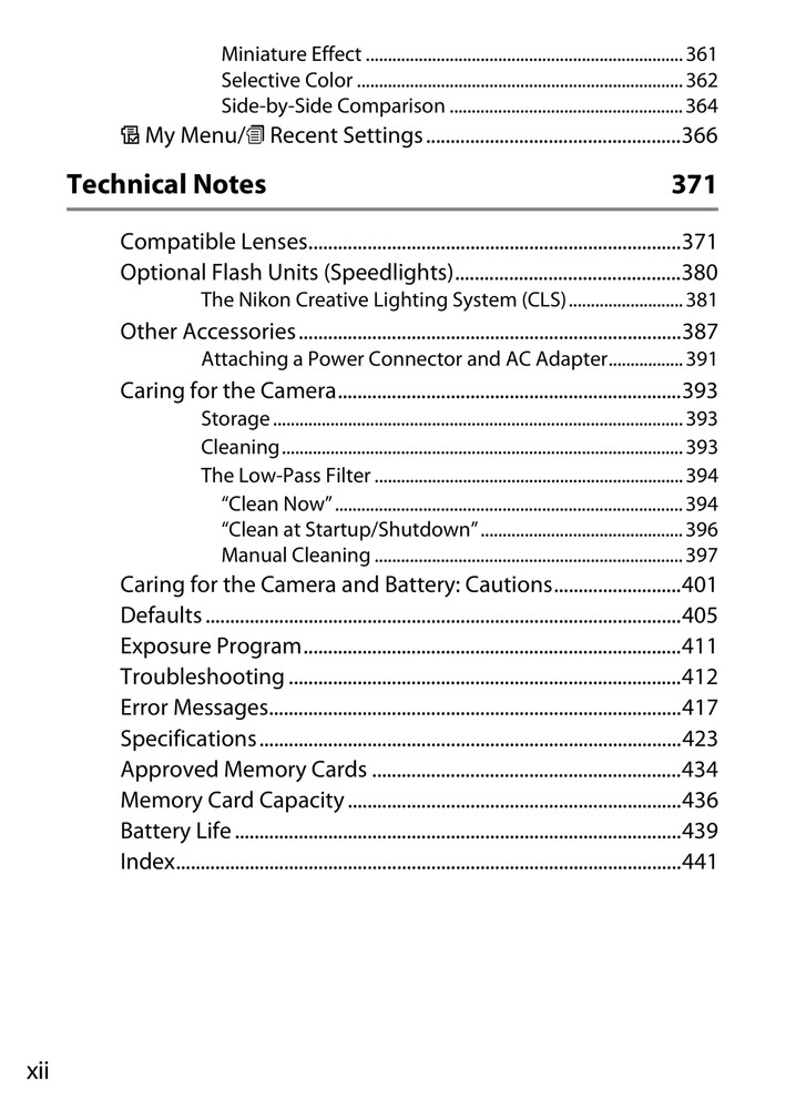Nikon D800 — User Manual Owners Guide Reference — 471 Pg — Half Size 5.5x8.5