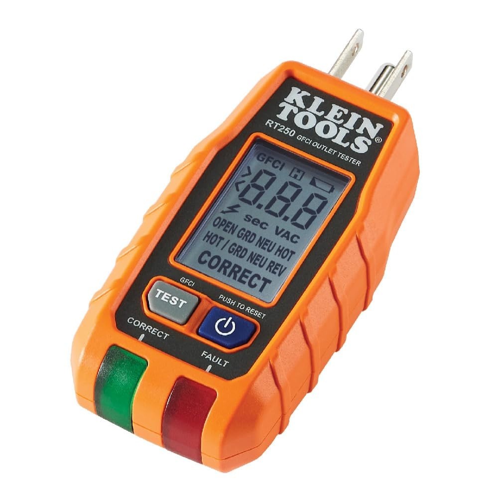Klein Tools GFCI Outlet Tester with LCD Display - Reliable Voltage Testing