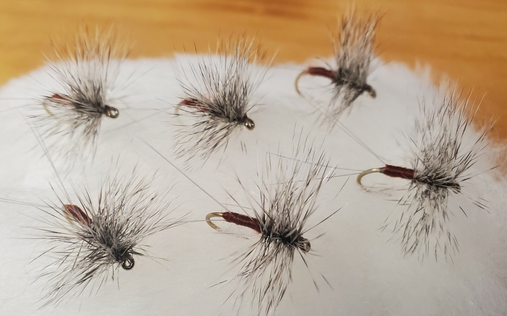 Rusty Spinner, Hackle Wing Rusty Spinner, Hi Vis Rusty Spinner, Dry Fly, 3 pack