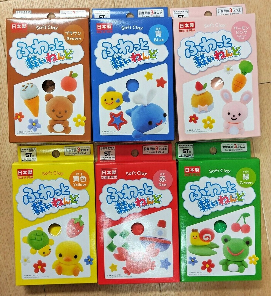 Daiso Soft and Light Nendo SOFT CLAY 6 colors set