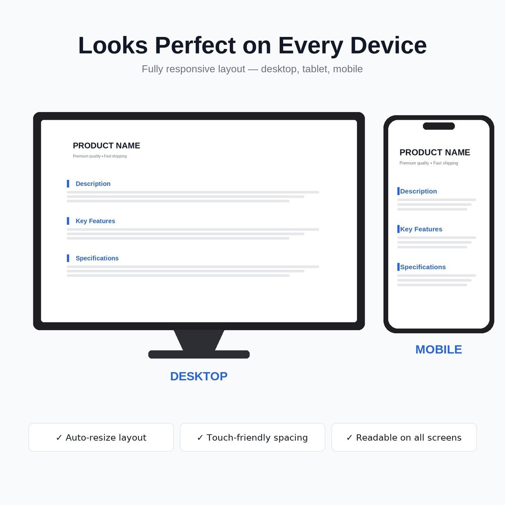eBay Template HTML | Boost Sales | Fast Digital Delivery | Mobile Ready | #01