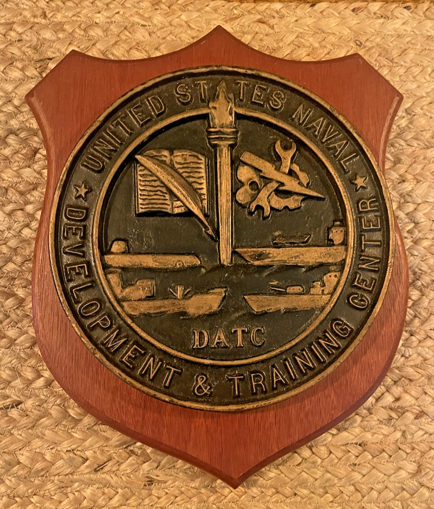 RARE & Historical Naval Plaque US Navy DATC Command Plaque - Solid Brass Shield