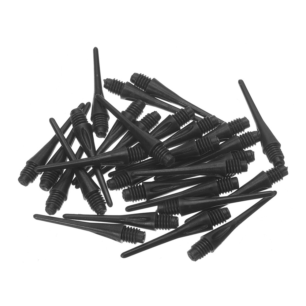 30Pcs 2BA Thread Plastic Soft Tip Dart Points Replacement Accessories, Black