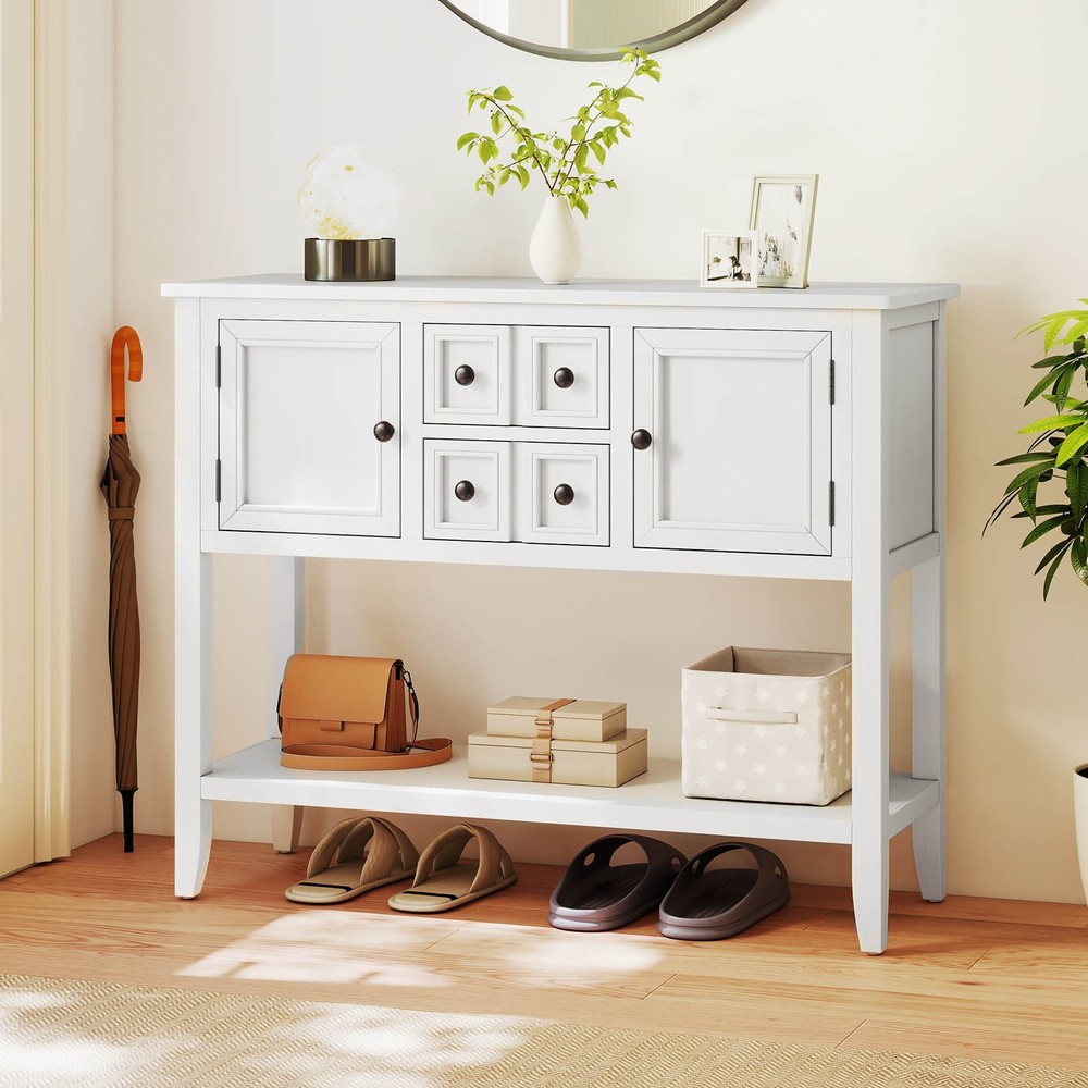 Buffet Sideboard Cabinet Entryway Console Table with 2 Doors and 2 Drawers