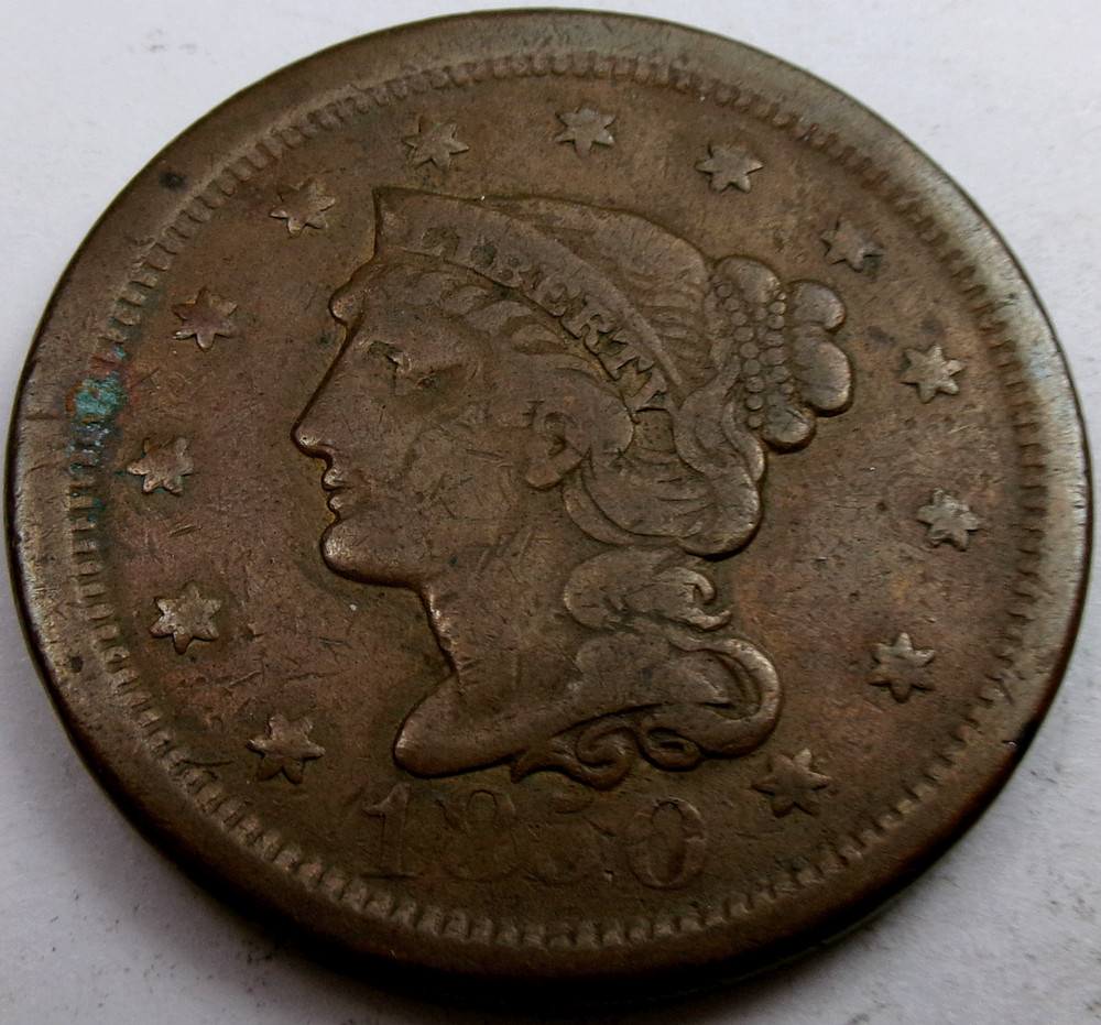 1850 Braided Hair Large Cent