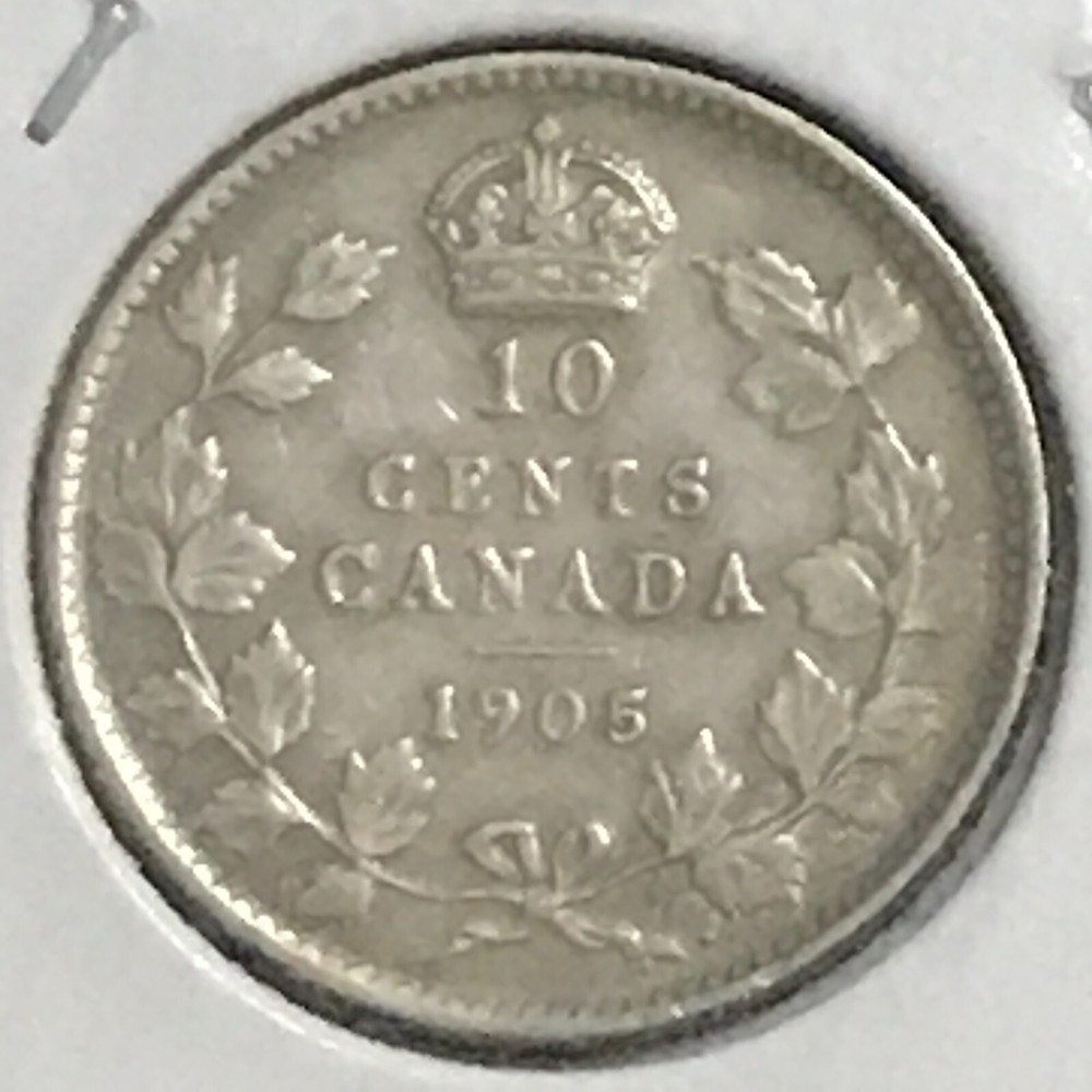 Canada 10 Cents Silver KM 10 VF 1905