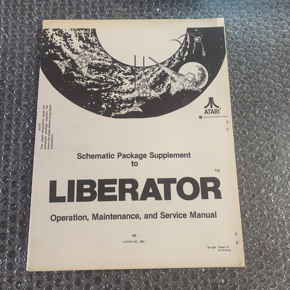 Original Liberator Atari Schematics Only    arcade Video game owners manual