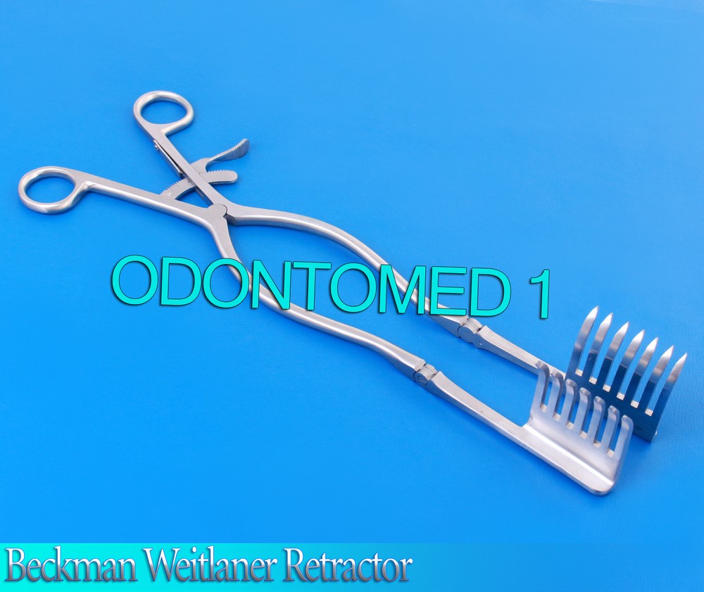 Beckman Weitlaner Retractor 12.5" 7x7 Prong Sharp Surgical Instruments